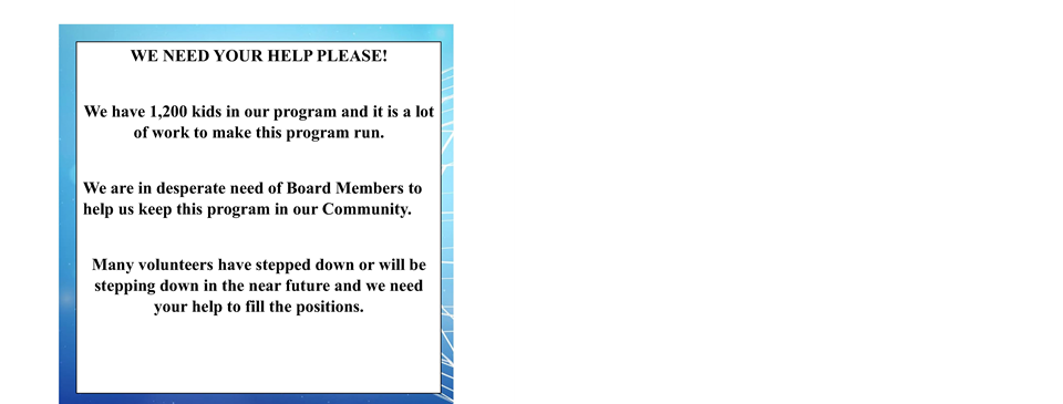 We need Volunteers!